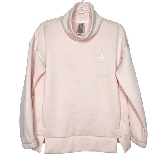 ADIDAS Intuitive Warmth Sweatshirt Funnel Neck Pullover Pink Tint White Size M - Picture 3 of 9